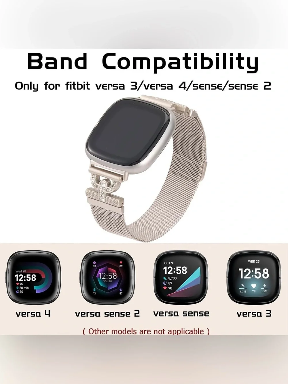 Fitbit Sense 2 Smartwatch Aluminum 24mm * Like New * 2 Bands * Box * Charger